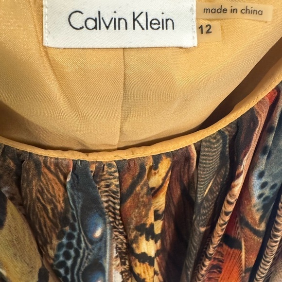 Calvin Klein Reptile Snake Animal Print Multi Color Sleeveless Dress size 12 - Picture 9 of 11